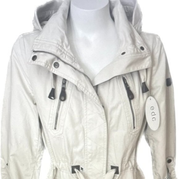 Esprit spring coat coton 2 length sleeves hood zipper pocket ajustable cotton - Picture 8 of 15